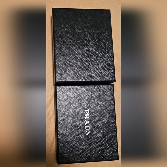 Prada Black Logo Box Jewelry Bracelet Necklace Gift Card Keychain Small Purse - Picture 3 of 9